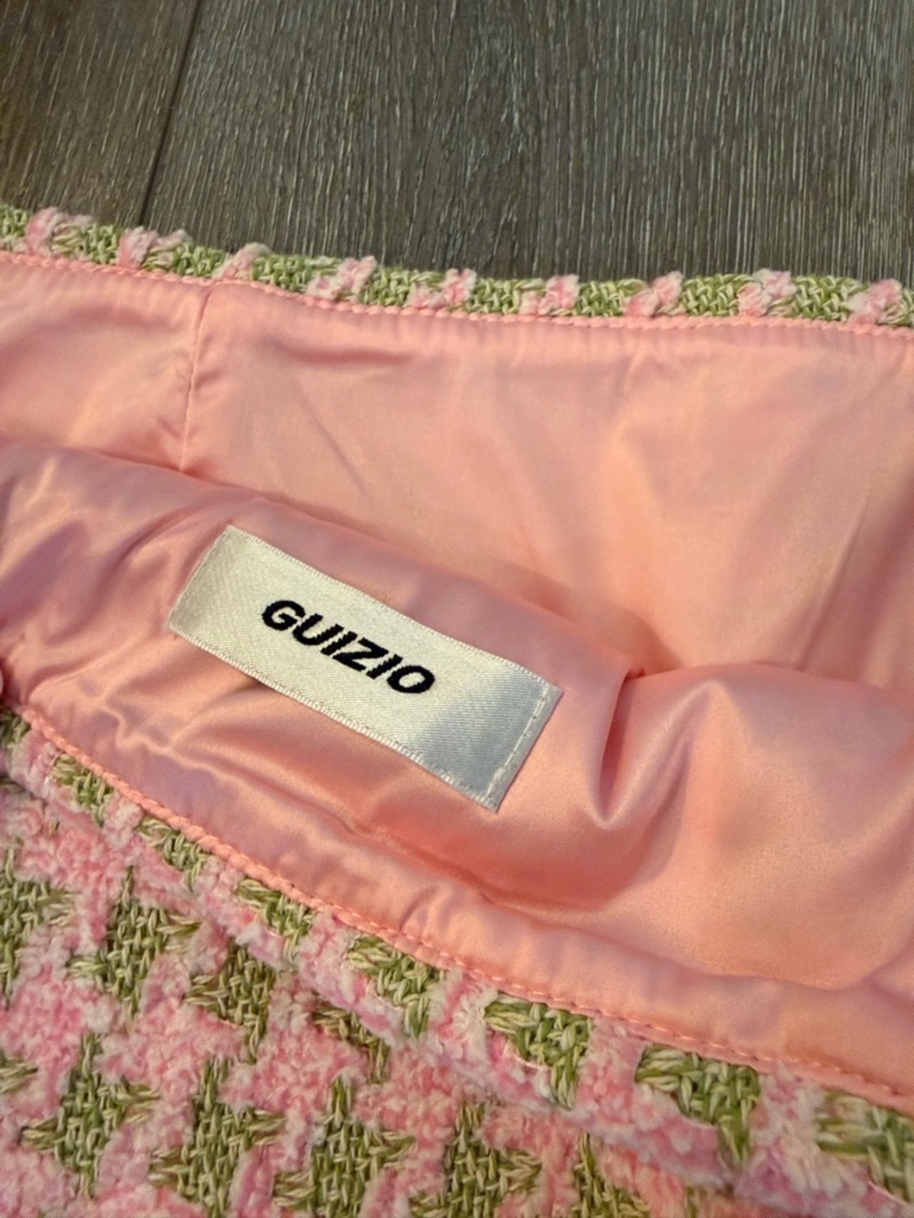 Guizio Halstead Pink Mini Skirt Houndstooth Pattern Size Medium - Picture 6 of 9